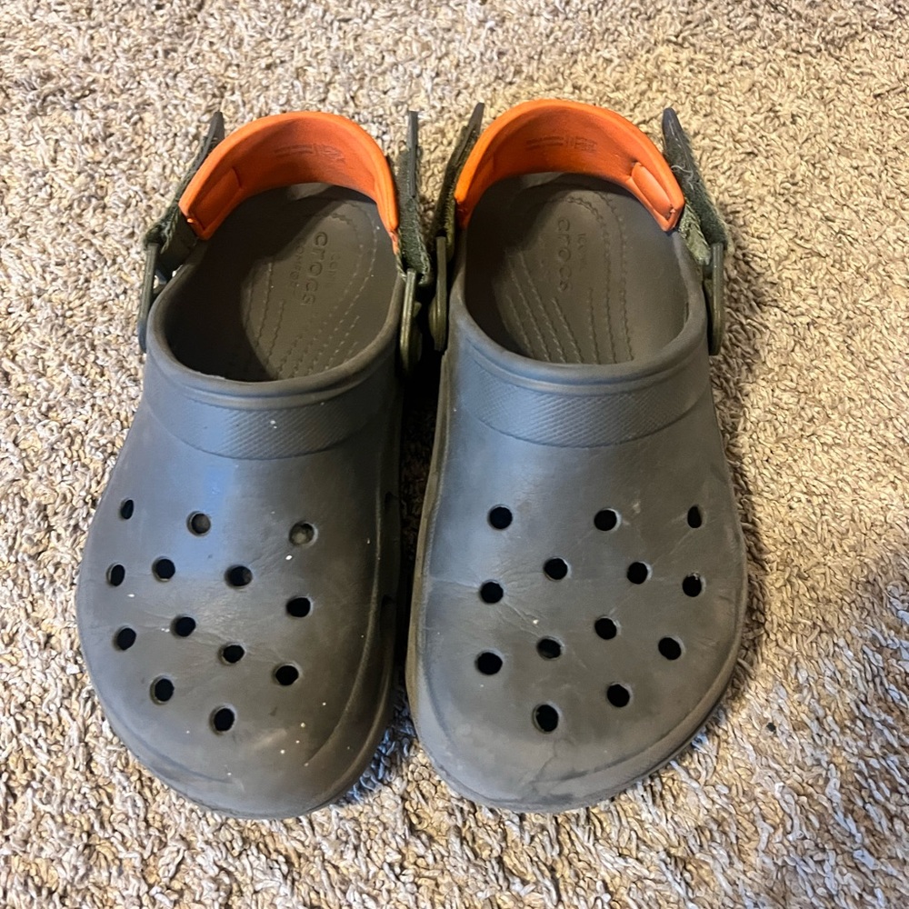 CROCS Kids' Black and Orange Sandals